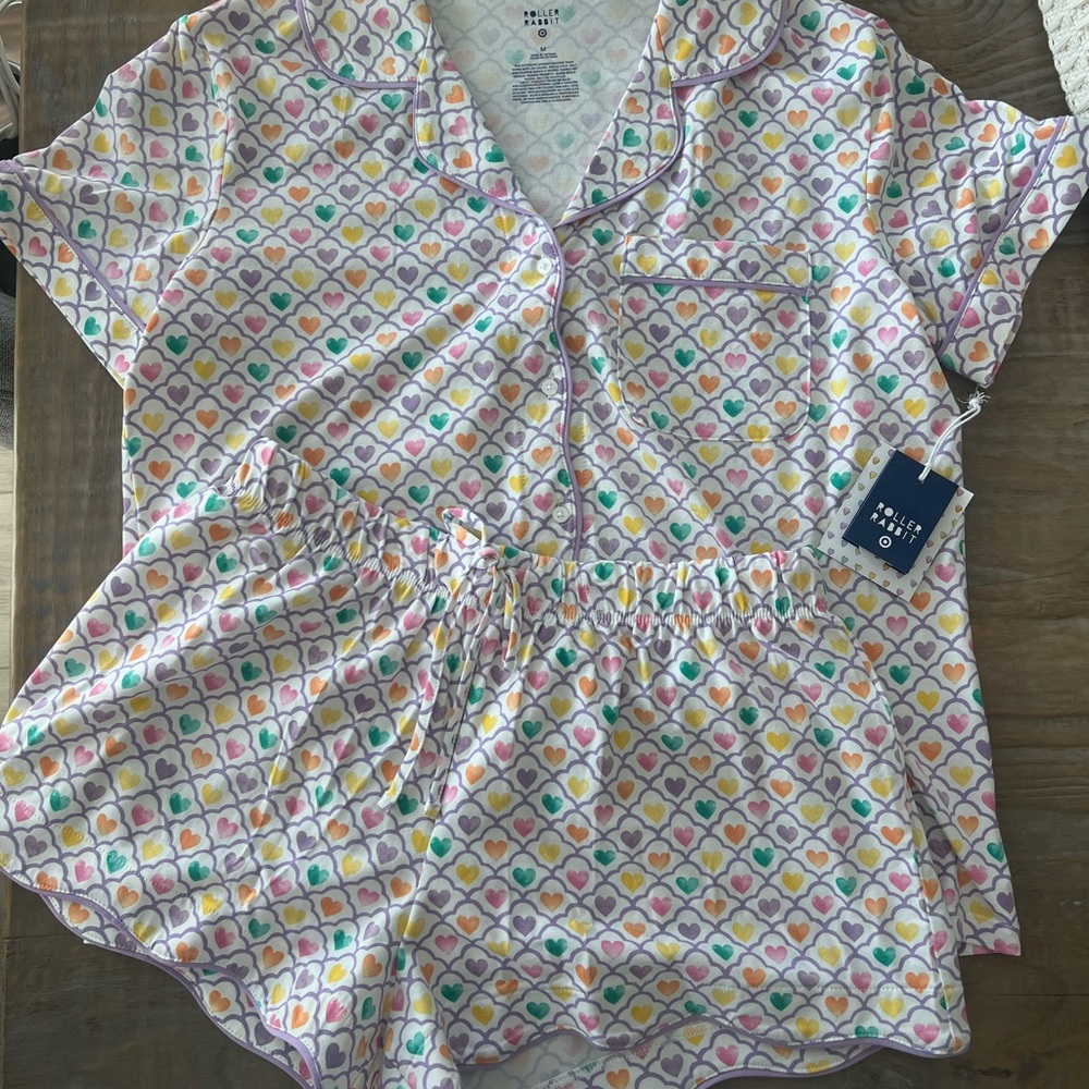 Roller Rabbit x Target Geo Pastel Heart Print Short Pajama Set